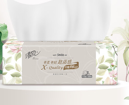 清风抽纸110抽3层48包