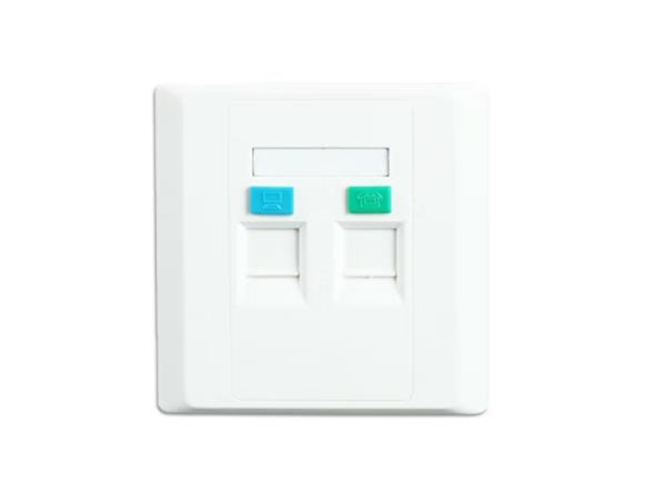 首千 SHOCHAN SQ-WB12K 网络面板模块 双口信息面板 86通用型工程级电话电视开关网络插座 网线面板工程款