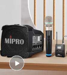 MIPRO咪宝MA-100DBII户外音响便携式 配双手持话筒+防尘包
