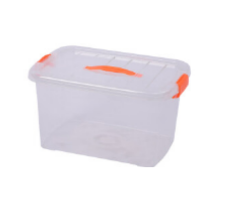 幸蕴（XINGYUN) 塑料带提手收纳箱 8L储物箱 加厚带盖杂物工具整理箱 透明款小号
