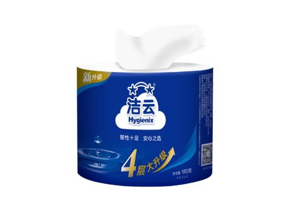 洁云卷纸 加韧180g有芯卫生纸*10卷 卷筒纸 厕纸 单提装 原生木浆