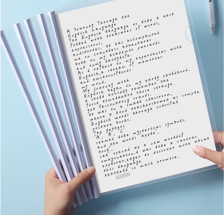 京东京造10只装10mm抽杆夹A4透明文件夹拉杆夹 简历报告夹 学生试卷夹 会议资料收纳 白色