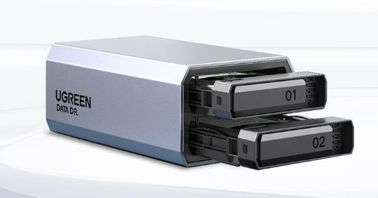 绿联 磁盘阵列硬盘柜 双盘位硬盘盒（带RAID存储）外置硬盘仓