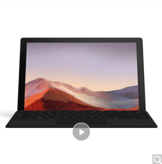 微软 Microsoft Surface Pro 7 二合一平板 12.3英寸触屏 WiFi版 i7-1065G7 16G 256G 亮铂金 配黑色键盘盖+触控笔+蓝牙鼠