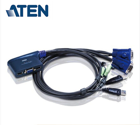 ATEN宏正 CS62US 2进1出多电脑KVM切换器2口USB键鼠共享器支持音频工业