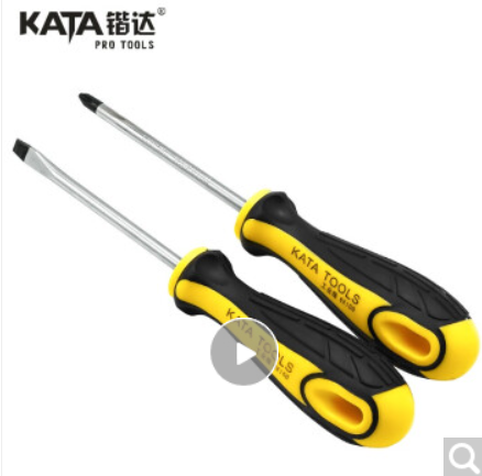锴达（KATA）2件螺丝刀套装 起子改锥套装带强磁6*100十字一字手动工具 KT60202