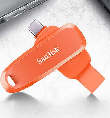 闪迪（SanDisk） 512GB Type-C USB3.2 手机U盘DDC6橙色 手机电脑存储盘 双接口大容量优盘