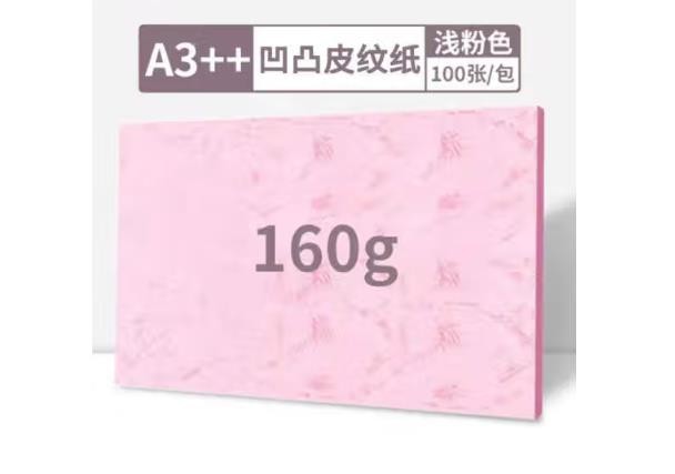 汇东A3++封皮纸 标书封皮纸 资料封面纸 凹凸皮纹云彩纸无线胶装纸卡纸封面纸 A3++ 160g 浅粉【100张】