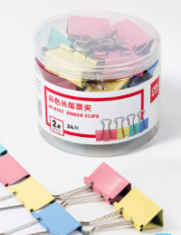 得力彩色长尾夹41mm 24只装