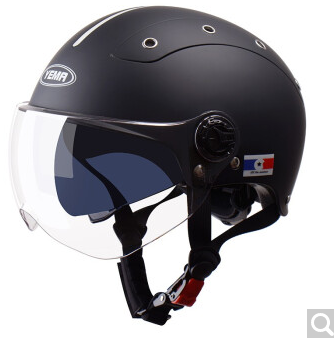 野马（YEMA）3C认证332S电动摩托车头盔男女夏季双镜片防晒半盔安全帽