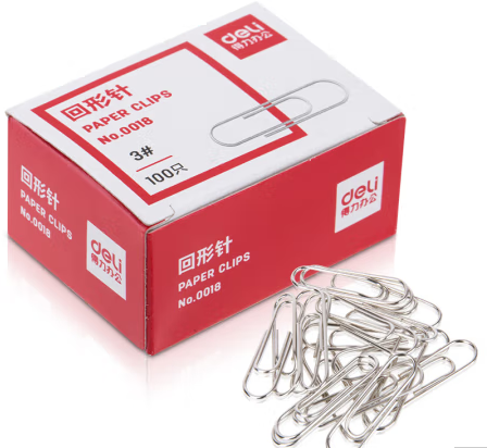 得力0018回形针(100枚/盒) 10盒装