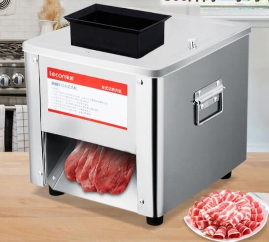 乐创（lecon）切肉机商用切片机猪肉切丝切丁切肉片全自动电动切菜机多功能单切口（矮脚款）2.5毫米刀组