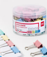 得力8554彩色长尾票夹25mm筒装(48只/筒)4号 单位：盒