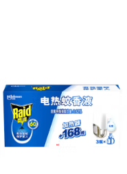 雷达(Raid) 电蚊香液 3瓶装 168晚+无线加热器 无香型