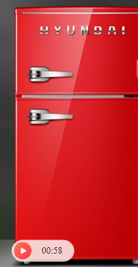 韩国现代小冰箱 85升复古小型电冰箱双开门家用 迷你双门 冷藏冷冻保鲜宿舍家用节能静音 HLJ85RPA