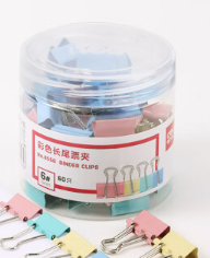 得力彩色长尾夹15mm 60只装