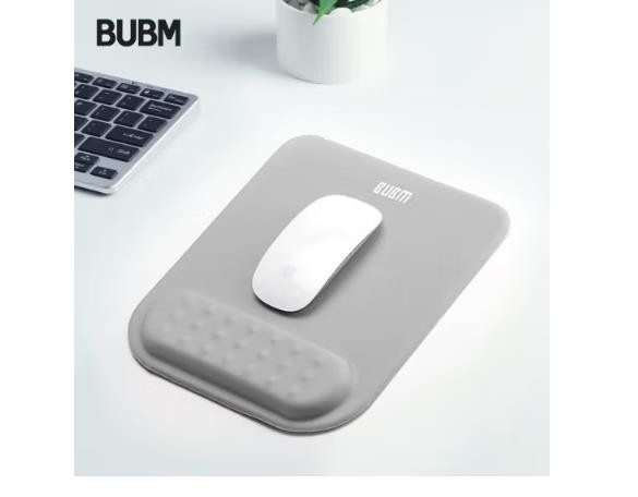BUBM 记忆棉鼠标垫护腕女手腕垫手托小号可爱创意简约硅胶笔记本电脑鼠标腕托滑鼠垫护手护腕垫男 JSM-B灰色