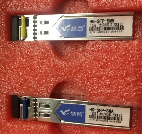 慧谷 光模块 千兆SFP光模块 万兆SFP+光模块 SFP光纤模块 千兆单模单纤丨20公里丨LC接口丨1对 兼容【华为/华三/锐捷】等国产品牌设备