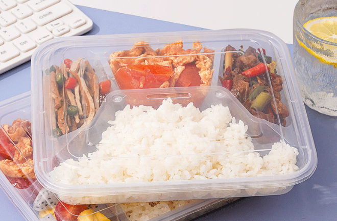 庭好 方形大四格 一次性饭盒