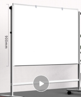 得力（deli）雙面白板 H型支架白板可移動辦公會議白板 雙面書寫教學黑板兒童畫板寫字板 可升降款【150*90cm】33623