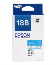 爱普生（EPSON）T1882 青色墨盒 (适用WF-3641/7111/7621/7218/7728机型)约1100页