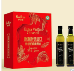 萨尔图（SAERTO）西班牙原瓶原装特级初榨橄榄油礼盒 B1款 500mL 共2瓶