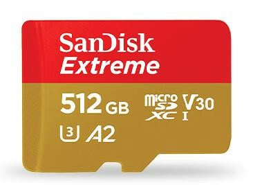 闪迪（SanDisk）512GB TF（MicroSD）内存卡 U3 V30 4K A2 兼容运动相机和无人机存储卡 读速高达190MB/s SDSQXA1-512G-ZN6MA