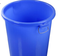大号圆桶塑料圆形垃圾桶厨房工业环卫物业室外大容量加厚特大号 50L蓝色不带盖