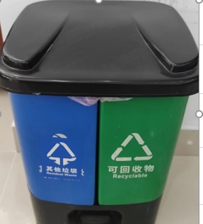20L双桶垃圾桶 可回收+其它蓝绿