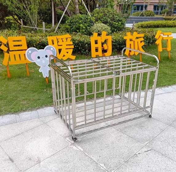 不锈钢球车篮球收纳筐儿童足球摆放架移动置球架折叠装球车手推车定制