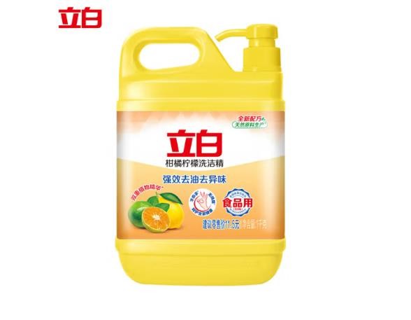 立白柑橘柠檬双重精华洗洁精1kg除味去油食品用洗涤灵洗涤剂洗洁剂