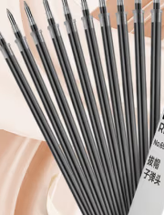 得力(deli)0.5mm 黑色  子弹头水笔签字笔替芯  20支/盒6916