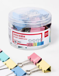 得力彩色长尾夹32mm 24只装