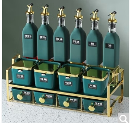 304不锈钢厨房调料置物架调味罐调味品架【特粗特厚】升级款：二层52CM标配