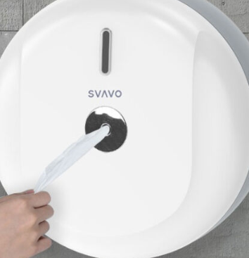 瑞沃（SVAVO）中心抽大卷纸盒 免打孔卫生间纸巾盒 壁挂式酒店厕所卫生纸盒 PL-151066灰色