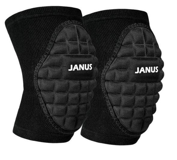 两只装JANUS蜂窝防撞加厚海绵专业足球守门员跪地排球运动护膝盖护具