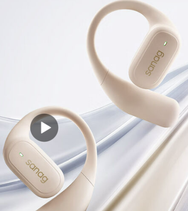 SANAG塞那 Z77蓝牙耳机挂耳式骨传导概念不入耳开放式运动耳机通话降噪高端商务礼物 暖阳白丨空间音效丨舒适不漏音
