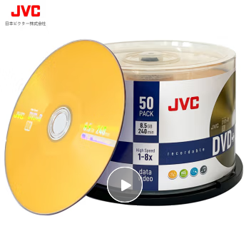 JVC DVD+R DL 刻录盘 8.5G 光盘 8速  50片桶装