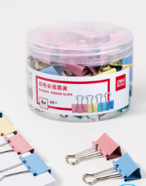 得力彩色长尾夹25mm 48只装