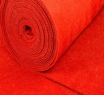红地毯 一次性结婚店铺门口开业婚庆舞台展会长期加厚防滑迎宾红毯 红色2毫米婚庆用 2米宽*100米