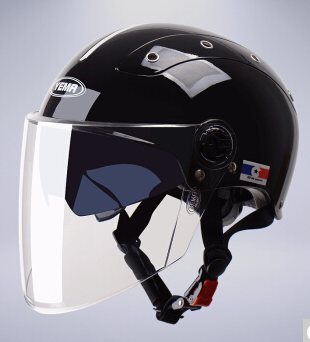 野马（YEMA）3C认证332S电动摩托车头盔男女夏季双镜片防晒半盔安全帽