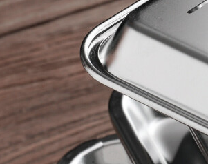 蒂乐森304不锈钢茶盘长方形水杯托盘镂空沥水盘控油漏盘饺子蒸盘简约带 单漏盘