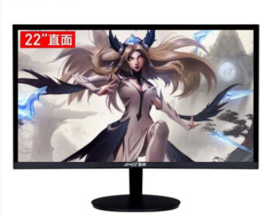 夏新（Amoi）24电脑显示器高清4K家用2K办公电竞游戏144H超薄液晶监控27曲面屏幕IPS 22英寸直面窄边框75HZ黑色