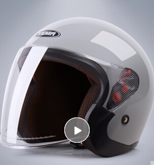 野马（YEMA）3C认证633S电动摩托车头盔男女冬季轻便式半盔电瓶车安全帽 四季通用