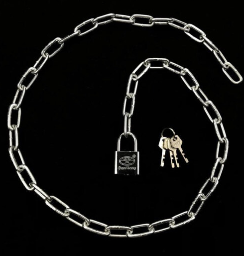 乐鹏 粗6mm-长2.0米(带锁)便携锁链加长锁
