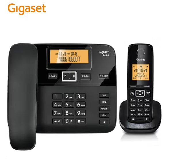 集怡嘉（Gigaset） 原西门子DL310 子母机电话机座机 办公家用无绳电话无线座机固定电话机 一拖一 黑色