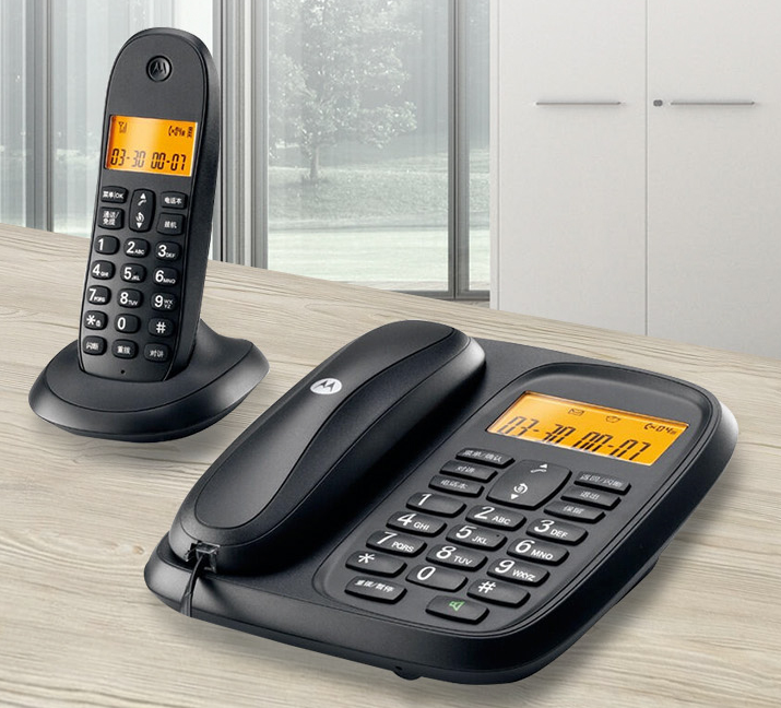 摩托罗拉(Motorola)数字无绳电话机 一拖二 黑色（单位：台）
